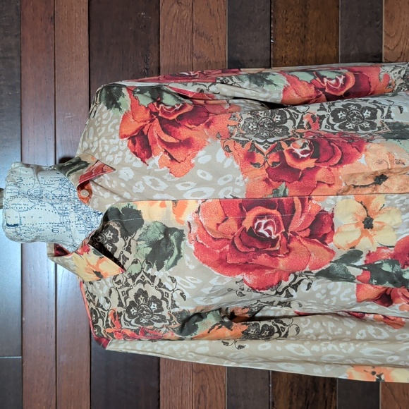 Chico's Multicolor Floral Button Down Blouse - Picture 4 of 9